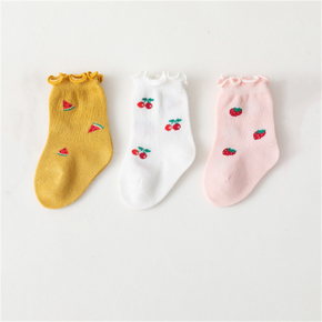 Baby / Toddler Fruit Graphic Lettuce Trim Socks